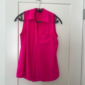 The Limited Pink Sleeveless Blouse with Notched Collar